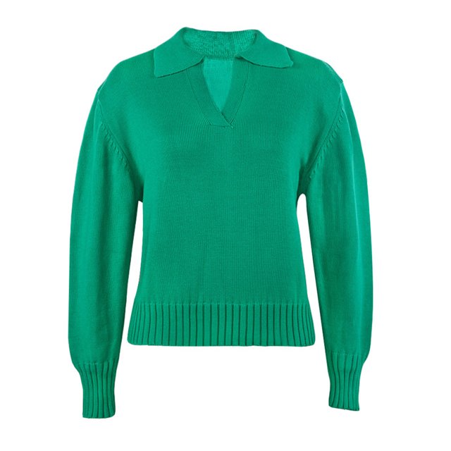 CEHVOM Chandail Polyvalent pour Femme à Col à Revers Uni, Coupe Ample, Mode Décontractée, Liquidation