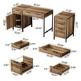 thumbnail image 2 of Tribesigns 65" Farmhouse Computer Desk with 5 Drawers, Wooden Home Office Desk with Cabinet, Large Study Writing Table for Working, Studying, Rustic Brown, 2 of 7