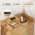 thumbnail image 3 of Biuhony Nightstand with Charging Station & 3 Drawers, 27" Wooden Side Tables Adult MCM Night Stand for Living Room, Farmhouse, Couch, 3 of 7