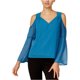 thumbnail image 1 of Blusa campesina texturizada Kensie para mujer azul XS, 1 of 1