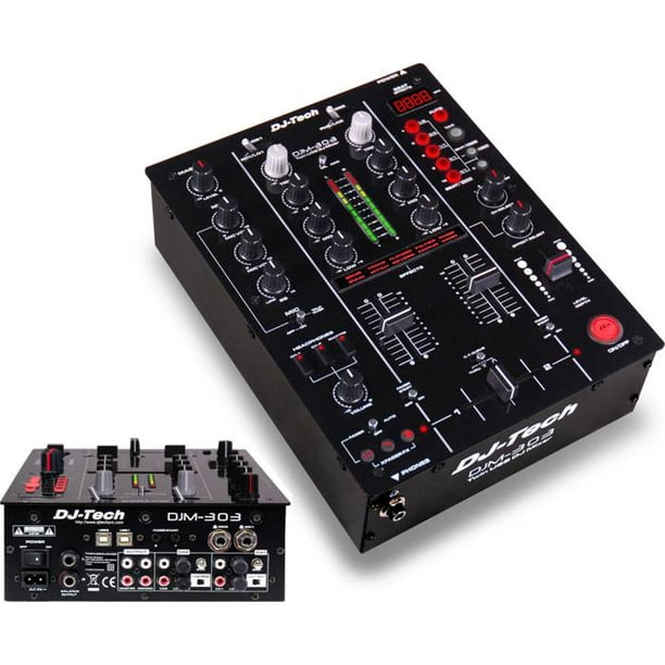 Dj Tech DJM303 Professional 2channel Dj Mixer W/ Integrated Usb Soundcard & 9 Dsp Effects