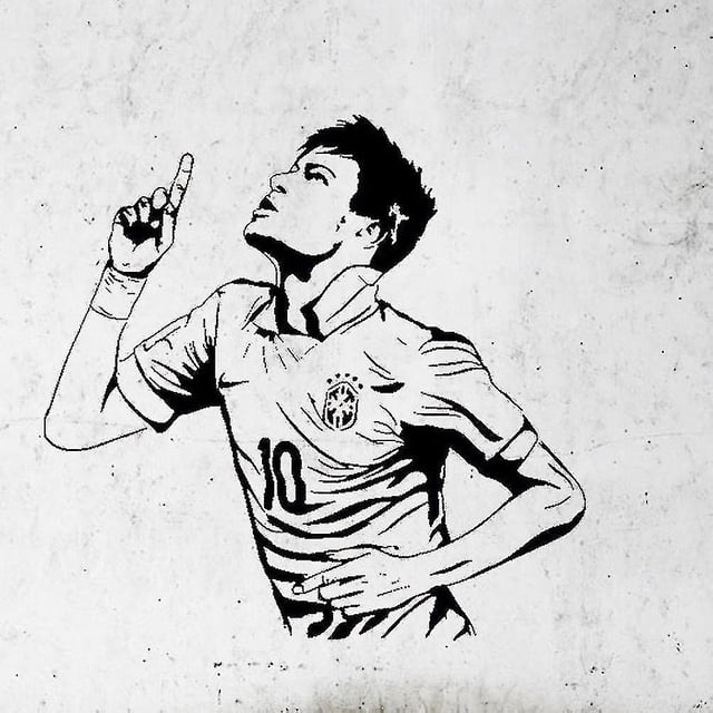 Neymar Barcelona pegatina de pared jugador de fútbol decoración de la habitación extraíble 46x58cm