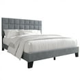 thumbnail image 2 of Castle Place Elegant Velvet Upholstered King Platform Bed, Light Grey, 2 of 8