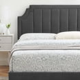thumbnail image 5 of Platform Bed Frame, Twin Size, Velvet, Dark Grey Gray, Modern Contemporary Urban Design, Bedroom Master Guest Suite, 5 of 10