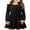 A Black, variant on KISSMODA Girls Long Sleeve Casual A-Line Ruffle Skater Dress, 4-42 Years