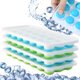 thumbnail image 1 of Bandeja de cubo de hielo, 4 paquetes de bandeja de hielo de silicona fácil de quitar, bandeja de hielo flexible, con 84 moldes de cubo de hielo esférico (azul + verde) esquí esquí Gafas de esquí, 1 of 5