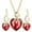 Red, variant on Xinyolin Heart-Shaped Alloy Necklace Earrings Jewelry Set, Party Wear