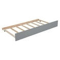 thumbnail image 3 of Twin Bed with Trundle - Grey Platform Bed Frame, Twin Size, Pine Wood, Headboard & Footboard, for Bedroom, Small Space, No Box Spring Needed, 3 of 16