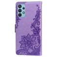 thumbnail image 6 of Nalacover Wallet For Samsung Galaxy A32 5G Case,Stylish Full Protection Embossed Lotus Pattern PU Leather Flip Kickstand Card Slots Shockproof Magnetic Cover with Wrist Strap.Purple, 6 of 6