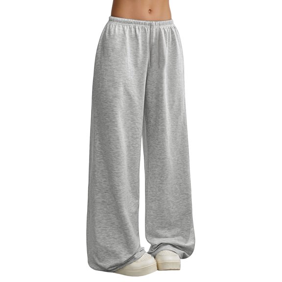 Bibifish Womens Sweatpants High Waisted Drawstring Waist Wide Leg Solid Loungewear With Pockets