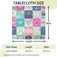 thumbnail image 2 of Pioneer Flower Floral Print Pattern Square Fitted Tablecloth with Elastic Edge,Square Table Cover,Washable Elastic Table Cover for Home Kitchen Party Decor 36"x36", 2 of 6