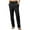 Black, variant on QUNYINEY Cotton Linen Womens Summer Pants Casual High Waist Solid Straight Trousers Relaxed Fit Work Chinos Pants
