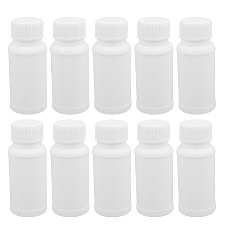 - Unique Bargains 10pcs 2oz HDPE Plastic White Refillable Narrow Mouth Storage Bottle Jar