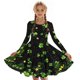 thumbnail image 3 of Vestidos de Manga Larga de las Niñas Tamaño 7-8 Elástico un Vestido de Patinador de Línea Twirly para Niños, Cuello Redondo Recital Escolar con Mezcla Suave, 3 of 6