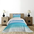 thumbnail image 3 of Ambesonne Tropical Quilted Coverlet 2 Pcs, Hawaiian Seascape, Twin Size, Turquoise White, 3 of 4