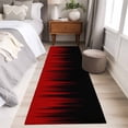 thumbnail image 3 of Red Black Ombre Runner Rugs 2x6 ft Abstract Modern Lines Gradient Washable Hallway Rugs Non-Slip Floor Mats Absorbent Carpet Bedside Runners for Bedroom Kitchen Bathroom Laundry Room, 3 of 9