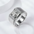 thumbnail image 2 of 2/1 Carat Moissanite Rings for Men Engagement Ring Mens Diamond Wedding Bands 18K Sterling Silver Moissanite Promise Rings Moissanite Jewelry for Men, 2 of 7