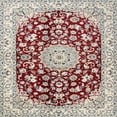 thumbnail image 1 of Ahgly Company Indoor Square Traditional Chestnut Brown Medallion Area Rugs, 4' Square, 1 of 6