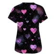 thumbnail image 4 of Stichou Women's Valentines Scrub Tops Plus Size Love Heart Graphic Happy Short Sleeve Working Uniforms Soft V Neck Workout Clothes with Pockets Navy 4XL, 4 of 6
