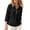Black, variant on FchengtaiS Womens 3/4 Sleeve Waffle Knit Tops Button Down V Neck Shirts Spring Fall Casual Business Outfits