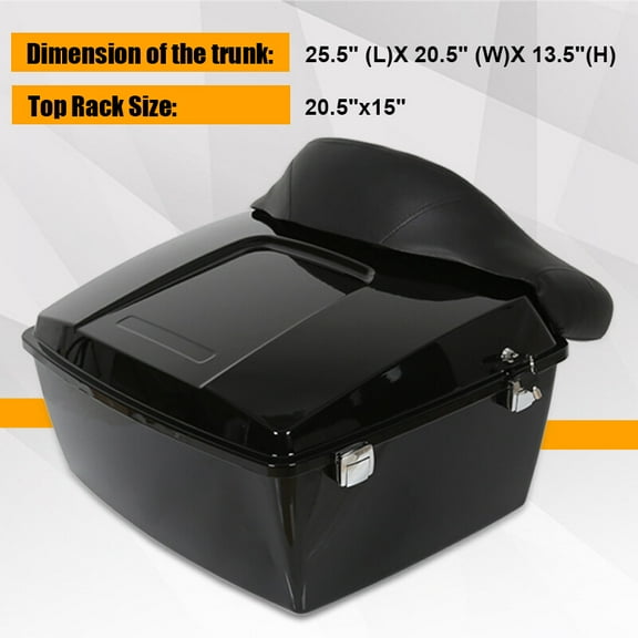 King Pack Trunk & Backrest For Harley Davidson Touring Street Road Glide 97-13