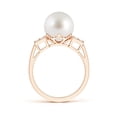 thumbnail image 2 of ANGARA South Sea Cultured Pearl Ring with Cluster Diamonds in 14K Rose Gold for Women | June Birthstone, Birthday, Anniversary, Jewelry Gift for Women | Pearl Ring, 2 of 8