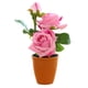 thumbnail image 1 of Flor falsa, rosa de tres cabezas, decoración de flores bonsái, planta artificial, planta de flores de seda en maceta, 1 of 5