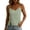 Green-Tops, variant on Womens Linen V Neck Cami Tops Button Side Split Spaghetti Strap Tank Top Summer Vacation Casual Blouses Navy XXL