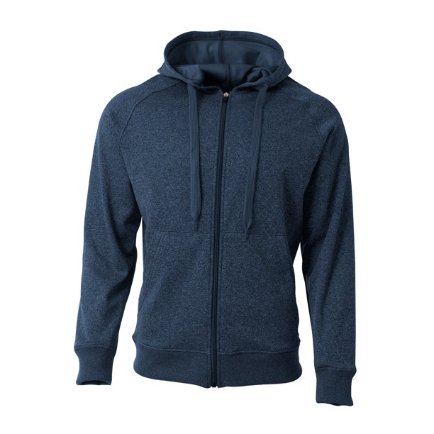 A4 Agility Long Sleeve Tech Fleece Hoodi For Men in Navy/Heather ...