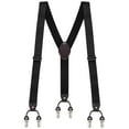 thumbnail image 2 of Buyless Fashion Satin Twill Formal Mens Suspenders - 48" Adjustable 6 Clip Y Back - 1 1/4" Leather End, 2 of 8