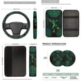 thumbnail image 7 of Binienty Boho Floral Frog Vehicle Seat Covers Full Set with Matching Car Steering Wheel Cover Seat Belt Cushion Pad Headrest Covers Auto Interior Decor Set for Van Sedan SUV Truck 14 Pieces, 7 of 7