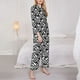 thumbnail image 3 of Balery Ying Yang Checkered Conjunto de Pijama con Estampado para Mujer, Conjunto de Dos Piezas con Manga Larga, Ropa de Dormir Suave con Bolsillos, Pijamas Cómodos-Small, 3 of 7