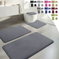 thumbnail image 1 of Xihbxyly Juego de Alfombras de Baño de Espuma, Suaves y Cómodas, Absorbentes de Agua, Base Antideslizante, Lavables a Máquina, Modernas Alfombras de Baño, Juego de 4 Piezas, Gris, Caqui y Verde, Idea, 1 of 7