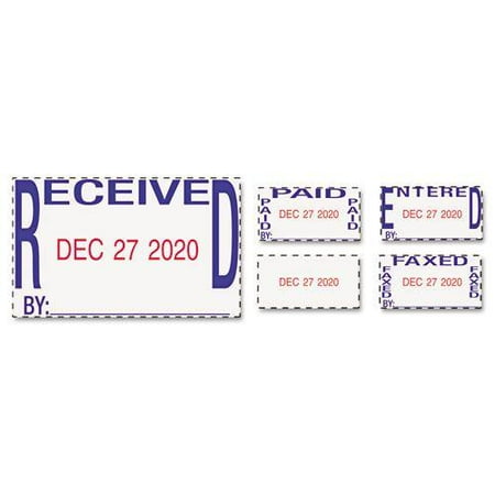 Trodat Professional 5-in-1 Date Stamp, Self-Inking, 1 1/8 x 2, Blue/Red