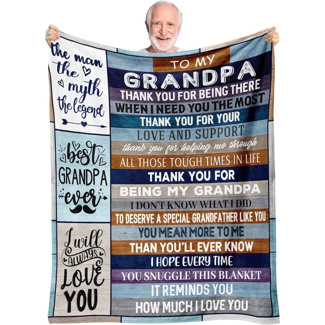 LHSHID Fathers Day Grandpa Gifts Blanket Gifts for Grandpa Grandpa Birthday Gifts Best Grandpa Gifts from Grandkids/Granddaughter/Grandson Good Gifts for Grandpa Grandpa 30"x40"