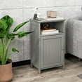 thumbnail image 4 of Bathroom Storage Cabinet, Wood Floor Cabinet with Doors, Adjustable Shelves, Freestanding Small Cabinets for Bathroom, Laundry Room, Living Room, Bedroom (Gray), 4 of 9