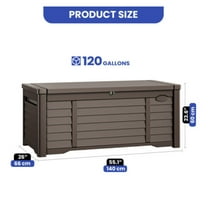 JTAOT Outdoor Storage 120 Gallon Large Container Waterproof Pool Patio Garden