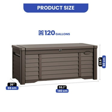 JTAOT Outdoor Storage 120 Gallon Large Container Waterproof Pool Patio Garden