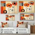 thumbnail image 4 of Designart "Cubic Flowers In Bold Orange II" Modern Geometric Floater Framed Canvas Prints, 4 of 5