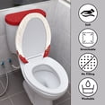 thumbnail image 3 of HELLHERO Christmas Reindeer Pattern Toilet Covers Set Machine Washable for Gift Easy Care Round Toilet Lid Dust Cover, 3 of 8