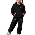 thumbnail image 5 of CONZONE Toddler Girls Sweatsuits 2Pcs Sets Bow Graphic Hoodies Jogger Sweatpants Outfits Fall Winter Clothes for Girls, 5 of 7