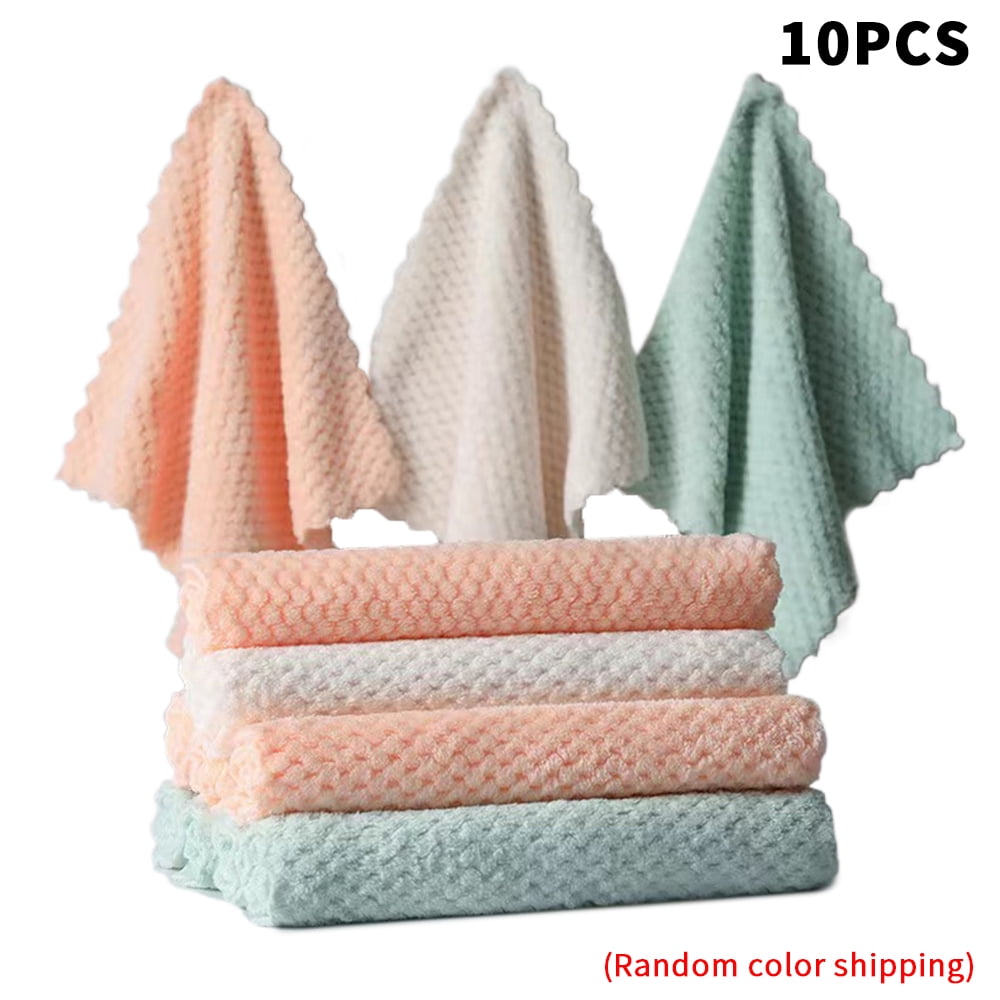 Kitchen Towel Drying Towels Dish Cloth 6 Pcs 100% Natural Cotton 40x60 Cm  Absorbent Lint-Free Cleaning Napkins Avocado Embroider - AliExpress