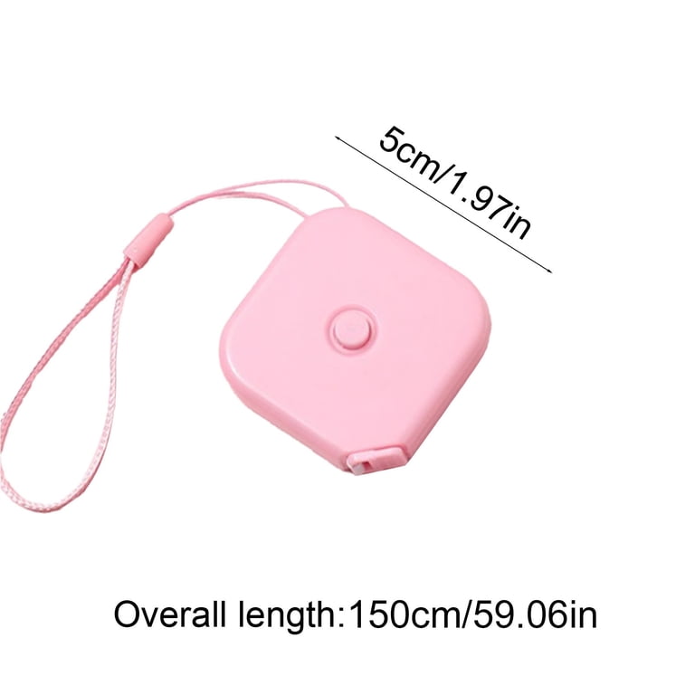 Mètre Ruban Rétractable 150 Cm – Boîtier ABS Rose/bleu/vert, Pour Couture Ou Taille