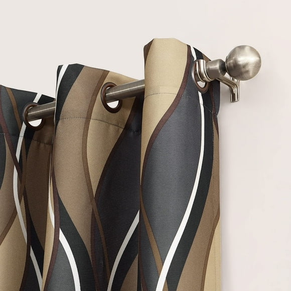 No. 918 Intersect 2-Pack Ogee Print Semi-Sheer Grommet Curtain Panel Pair