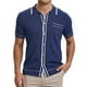 thumbnail image 1 of Camisa de punto de hombre TATT 21, con botones, de manga corta, ligera, casual, para el verano, polo de punto, XL, azul oscuro, 1 of 6