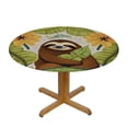 thumbnail image 3 of HAOXIT Round Tablecloth  Funny Sloth,Cute Lazy Sloths Sitting Among Tropical Leaves Washable Polyester Table Cloth Table Cover Decorations for Picnic,Kitchen,Holiday Party 31-35, 3 of 8