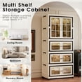 thumbnail image 2 of RAZXNAOR Adult Storage Cabinets with Carrying Handles, Box Set, Beige, 5 pack, 2 of 6