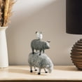 thumbnail image 2 of 9" x 12" Gray Polyresin Stacked Farm Animals Sculpture, by DecMode, 2 of 10