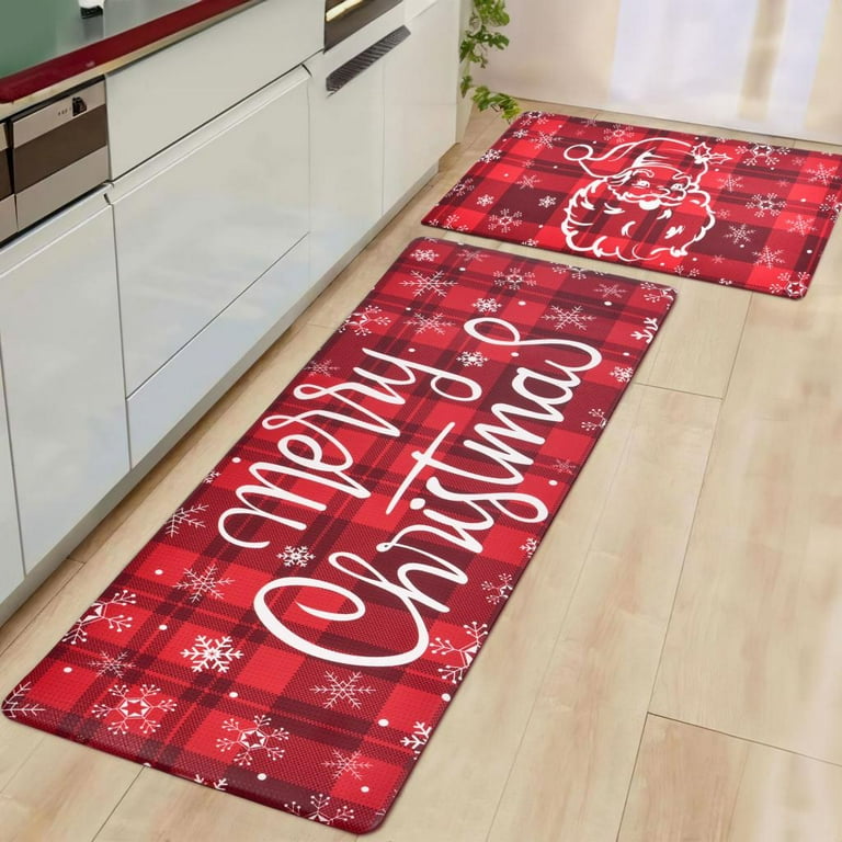 Presence 2pcs Christmas Elf Kitchen Mat, Christmas Anti Fatigue Mats for  Kitchen Floor, Waterproof Non Slip Kitchen Rugs with Soft Cushioned Thick  Memory Foam, Christmas Gifts 