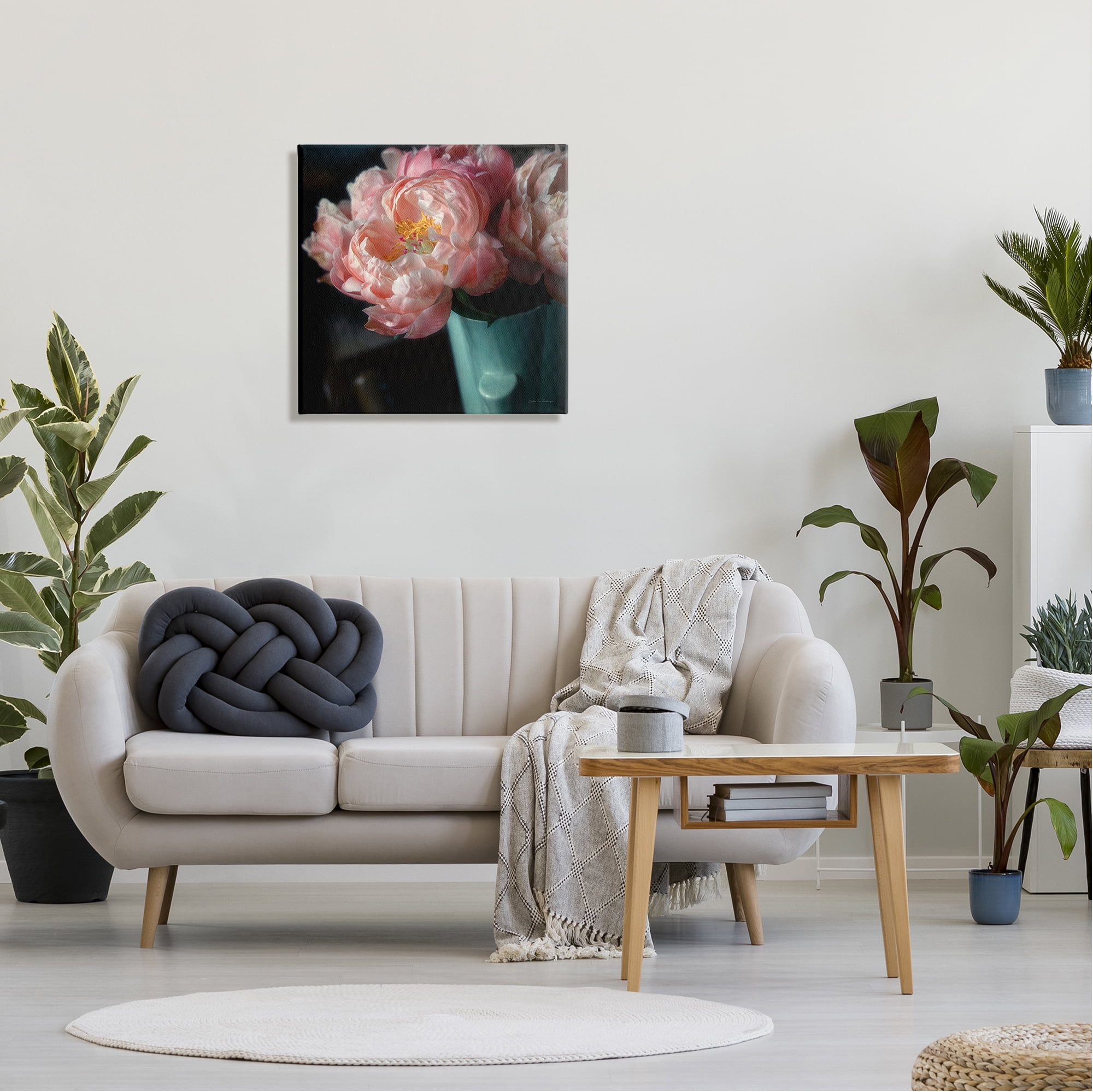 Stupell Industries Pink Peony Photography Botanical & Floral Photography Gallery Wrapped Canvas Art Print Wall Art, 24 x 24
